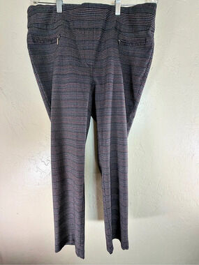 SOHO APPAREL LTD. Glen Plaid Pull On Pants. Black & Gray XL